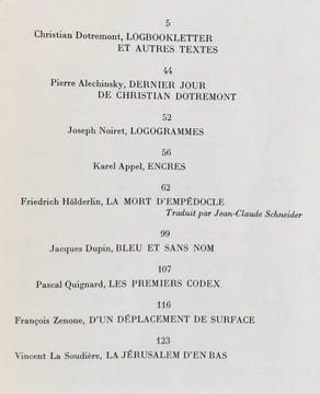 Argile n°XXIII-XXIV : printemps 1981.. DOTREMONT (Christian) - ALECHINSKY (Pierre) - NOIRET (Joseph) - APPEL (Karel) - HOLDERLIN (Friedrich) - DUPIN ...