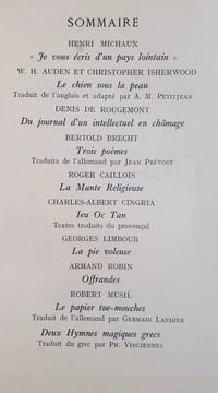Mesures - 15 avril 1937 - troisième année - N° 2 - . MICHAUX (Henri) - BRECHT (Bertolt) - CAILLOIS (Roger) - CINGRIA (Charles-Albert) - LIMBOUR ...