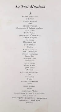 Le Pont Mirabeau : n° 3, janvier 1939. . LIVET (Henri-Philippe) - CASTAY (Marcel) - LOISY (Jean) - CODET (Louis) - MANOLL (Michel) - LEBRAU (Jean) - ...