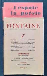 Fontaine, revue bimestrielle de culture et d'information poétiques : n°7, janvier-février 1940.