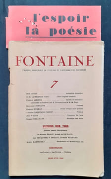 Fontaine, revue bimestrielle de culture et d'information poétiques : n°7, janvier-février 1940.. JACOB (Max) - LAWRENCE (D.-H.) - LOKHILI (Cheikh) - ...
