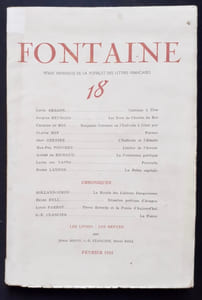 Fontaine, revue mensuelle de la poésie et des lettres françaises : n°18, février 1942.