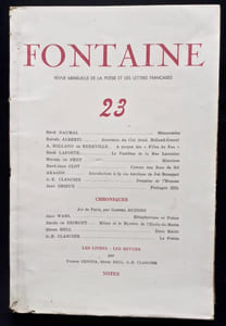 Fontaine, revue mensuelle de la poésie et des lettres françaises : n°23, (été) 1942.