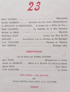 Fontaine, revue mensuelle de la poésie et des lettres françaises : n°23, (été) 1942.