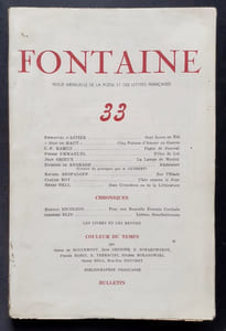 Fontaine, revue mensuelle de la poésie et des lettres françaises : n°33, (printemps) 1944.