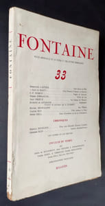 Fontaine, revue mensuelle de la poésie et des lettres françaises : n°33, (printemps) 1944.