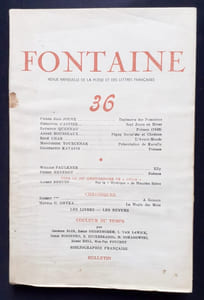 Fontaine, revue mensuelle de la poésie et des lettres françaises : n°36, 1944.