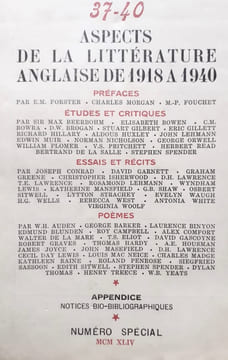 Fontaine, revue mensuelle des lettres françaises et de la littérature internationale, n°37-40, 1944 : Aspects de la littérature anglaise de 1918 à ...