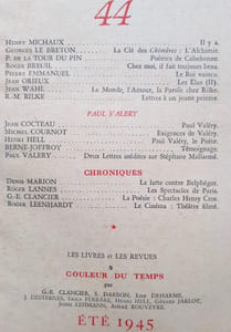 Fontaine, revue mensuelle de la poésie et des lettres françaises, n°44, été 1945.