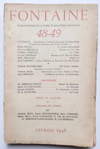Fontaine, revue mensuelle de la poésie et des lettres françaises, n°48-49, février 1946.