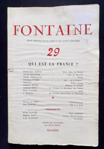 Fontaine, revue mensuelle de la poésie et des lettres françaises : n°29, (août-septembre) 1943 : Qui est la France ?