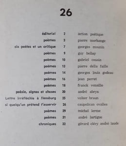 Action poétique n°26, janvier 1965.