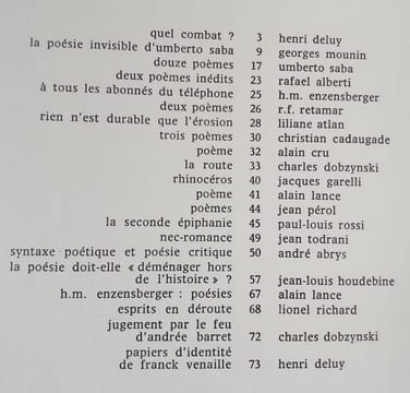 Action poétique n°31, octobre 1966.. ENZENSBERGER (Hans Magnus) - SABA (Umberto) - ATLAN (Liliane) - CADAUGADE (Christian) - CRU (Alain) - DOBZYNSKI ...