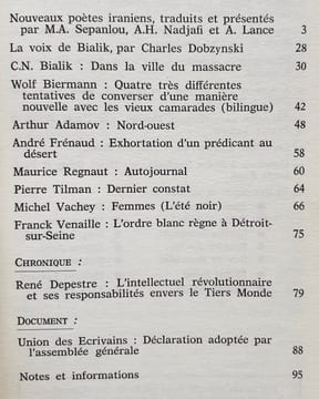 Action poétique n°39, quatrième trimestre 1968 - . BIERMANN (Wolf) - REGNAUT (Maurice) - TILMAN (Pierre) - VACHEY (Michel) - VENAILLE (Franck) - ...