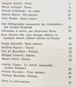 Action poétique n°40, premier trimestre 1969 - . ROSSI (Paul Louis) - CELAYA (Gabriel) - BOSSCHERE (Guy de) - LEOTARD (Philippe) - OTTONELLI (Sergio) ...