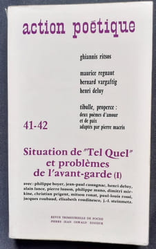 Action poétique n°41-42, deuxième et troisième trimestres 1969 - . RITSOS (Ghiannis) - REGNAULT(Maurice) - VARGAFTIG (Bernard) - DELUY (Henri) - ...