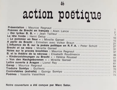 Action poétique n°46, premier trimestre 1971 -
