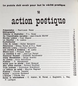 Action poétique n°50, premier trimestre 1972 -