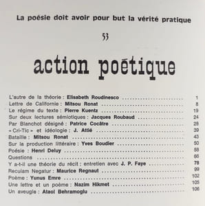 Action poétique n°53, juin 1973. 