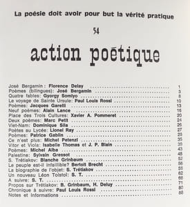 Action poétique n°54, troisième trimestre 1973.