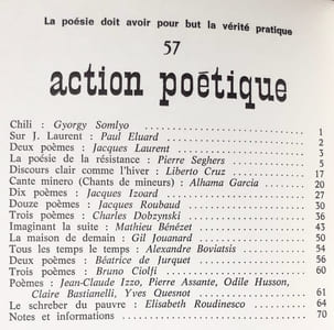 Action poétique n°57, 1er trimestre 1974.