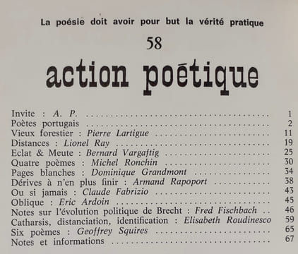 Action poétique n°60, quatrième trimestre 1974. . NERUDA (Pablo) - YURKIEVICH (Saül) - HUIDOBRO (Vicente) - GIRRI (Alberto) - VARGAS (Roberto) - ADOUM ...