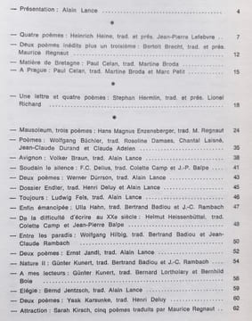 Action poétique n°89-90, Quatrième trimestre 1982 : De l'allemand. . HEINE (Heinrich) - BRECHT (Bertolt) - CELAN (Paul) - ENZENSBERGER (Hans-Magnus) ...
