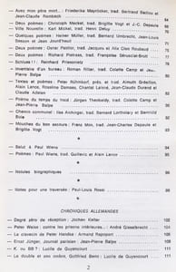 Action poétique n°89-90, Quatrième trimestre 1982 : De l'allemand.