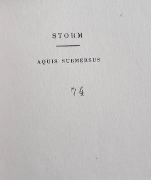 Aquis submersus. . STORM (Theodor) -