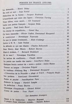 Action poétique n°113-114, automne-hiver 1988 -. HOCQUARD (Emmanuel) - CADIOT (Olivier) - WALDROP (Rosmarie et Keith) - PESSOA (Fernando) - SOMLYO ...