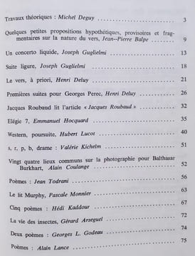 Action poétique n°116, été 1989 -. BORY (Jean-François) - DURIF (Eugène) - GUGLIELMI (Joseph) - TODRANI (Jean) - ROUBAUD (Jacques) - VASSILIOU ...