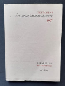 Testament. Poèmes et textes en prose.