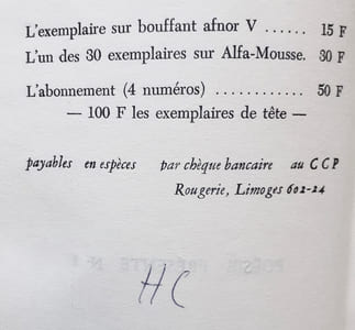 Poésie présente. Cahiers trimestriels de poésie. N°I, mai 1971.