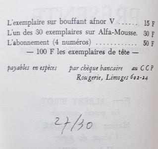Poésie présente. Cahiers trimestriels de poésie. N°VII, décembre 1972.