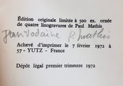 Petits agglos de mots périmés, avec quatre linogravures de Paul Mathis -  par VODAINE (Jean) - MATHIS (Paul) -  - Image 3