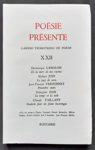 Poésie présente. Cahiers trimestriels de poésie. N°XXII, avril 1977.
