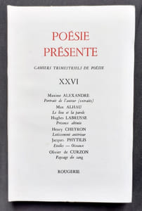 Poésie présente. Cahiers trimestriels de poésie. N°XXVI, mars 1978.