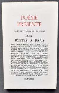 Poésie présente. Cahiers trimestriels de poésie. N°XXXXII, mars 1982. Numéro spécial consacré aux poètes à Paris.