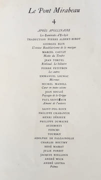 Le Pont Mirabeau : n° 4, avril 1939. . MANOLL (Michel) - SAINT-POL-ROUX - PETITBON (Pierre) - BLIN (Georges) - CHARPENTIER (Henry) - CASTAY (Marcel) - ...