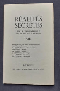 Réalités secrètes, "Cahiers de littérature" trimestriels. N°13, fevrier 1962.