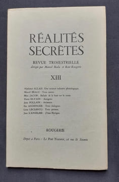 Réalités secrètes, "Cahiers de littérature" trimestriels. N°13, fevrier 1962.. ALLAIS (Alphonse). BEALU (Marcel). JACOB (Max). SILVAIN (Pierre). ...
