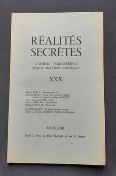 Réalités secrètes, "Cahiers de littérature" trimestriels. N°30, avril 1967.. BEALU (Marcel). LEAR (Edward). PARISOT (Henri). GUILLAUME (Louis). ...