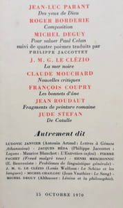 Les Cahiers du Chemin. N°10, octobre 1970.