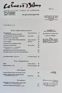 Pierre-Albert Birot I et II. Cahiers bleus: n°14 et 15, hiver-printemps-été 1979.