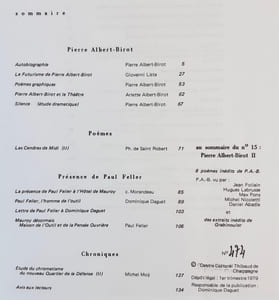Pierre-Albert Birot I et II. Cahiers bleus: n°14 et 15, hiver-printemps-été 1979.