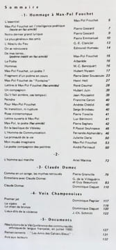 Max-Pol Fouchet. Claude Domec. Cahiers bleus: n°20, printemps-été 1981.. FOUCHET (Max-Pol). GASCARD (Pierre). HUMEAU (Edmond). JUIN (Hubert). ...