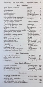 Voix polonaises. Cahiers bleus: n°25, automne 1982.. MILOSZ (Czeslaw). LIPSKA (Ewa). WOJACZEK (Rafal). WOJTYLA (Karol). DAGUET (Dominique).