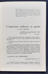 Tacite mémoire, par Raul Gustavo Aguirre – L’expression indirecte en poésie, par Francis Edeline. Le Courrier du centre international d’études poétiques, n°37-38, janvier 1962.