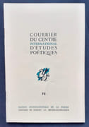 Une poétique de la relation, par Jacques Sojcher – D’après elle, par Claire Lejeune. Le Courrier du centre international d’études poétiques, n°72, octobre 1969. par SOJCHER (Jacques). LEJEUNE (Claire).  - Image 1