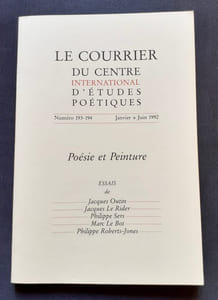 Poésie et peinture. Courrier du centre international d’études poétiques, n°193-194, janvier-juin 1992.